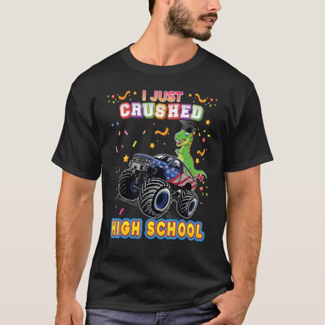 Jag krossade just gymnasiemonsterbilen Dinosaur Gr T Shirt (Framsida)