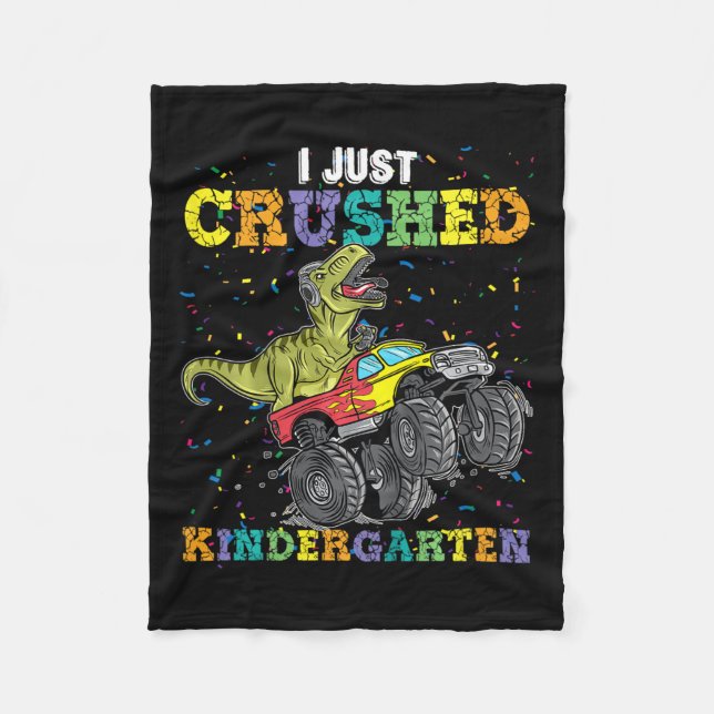 Jag krossade just Kindergarten Dinosaur Trex Monst Fleecefilt (Framsidan)