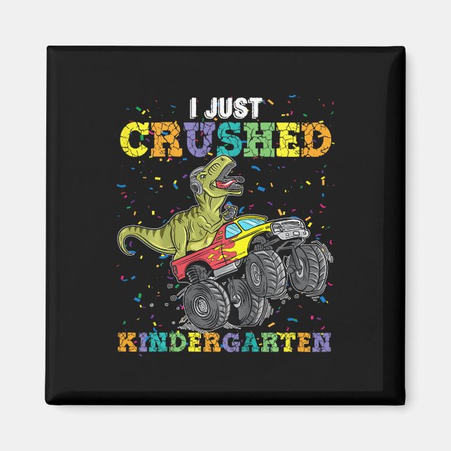 Jag krossade just Kindergarten Dinosaur Trex Monst Magnet (Framsidan)