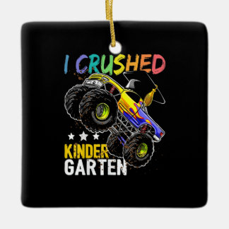Jag krossade Kindergarten Monster Lastbil Julgransprydnad Keramik