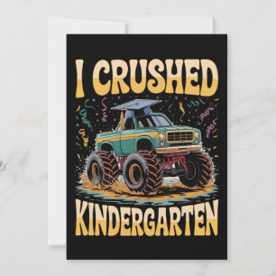 Jag krossade Kindergarten Monster Lastbil Studente Inbjudningar