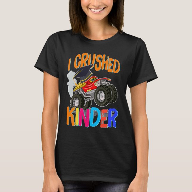 Jag krossade Kindergarten Monster Lastbil Studente T Shirt (Framsida)