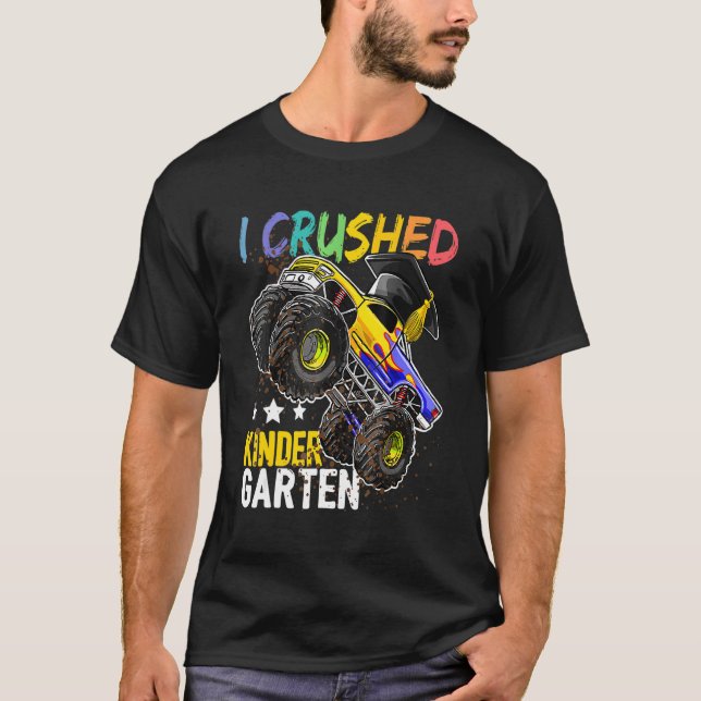 Jag krossade Kindergarten Monster Lastbil Studente T Shirt (Framsida)