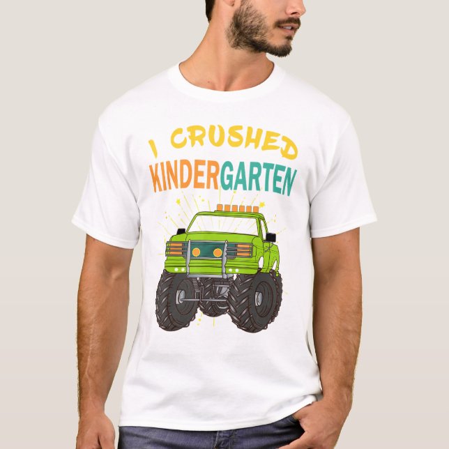 Jag krossade Kindergarten Studenten Boys Monster T Shirt (Framsida)
