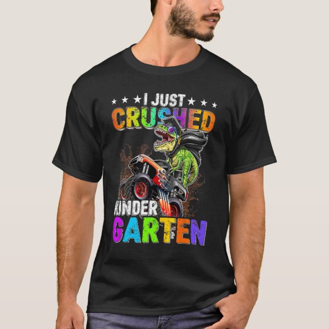 Jag krossade Kindergarten Studenten Dinosaur Monst T Shirt (Framsida)