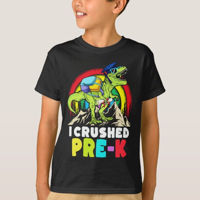 Jag krossade pre-k Dinosaur T Rex Studenten Kids B Shirt (Framsida)