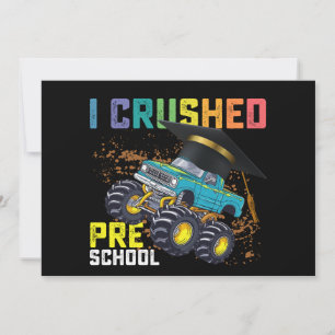 Jag krossade Preschool Monster Lastbil Studenten Inbjudningar