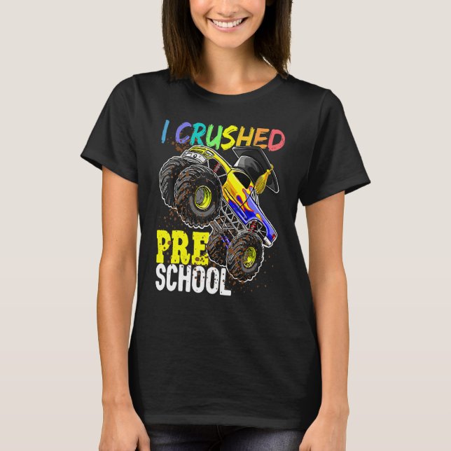 Jag krossade Preschool Monster Lastbil Studentmöss T Shirt (Framsida)