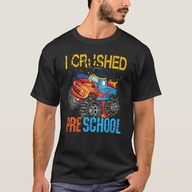 Jag krossade Preschool Monster Lastbil Studentmöss T Shirt (Framsida)