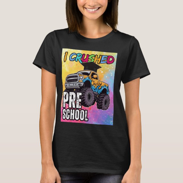Jag krossade Preschool Monster Lastbil Studentmöss T Shirt (Framsida)
