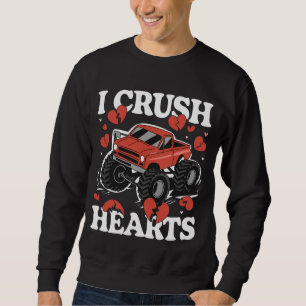Jag krossar hjärtan Alla hjärtans dag monstertruck Lång Ärmad Tröja