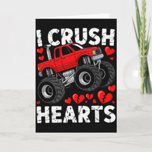 Jag Krossar Hjärts Valentine Monster Truck Pojkar Kort