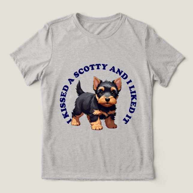 Jag kysste en skotsk terrier-valp t shirt (Design Framsida)