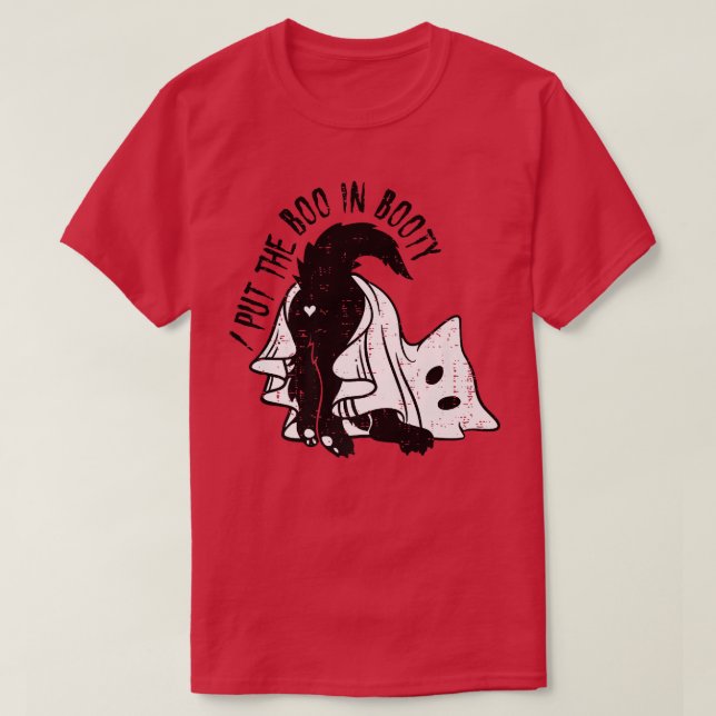 Jag la boon i Booty Funny Boo Ghost Cat HallSKAD T Shirt (Design framsida)