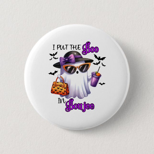 Jag la boon i Boujee Cute Ghost Halloween Spook Knapp (Framsida)