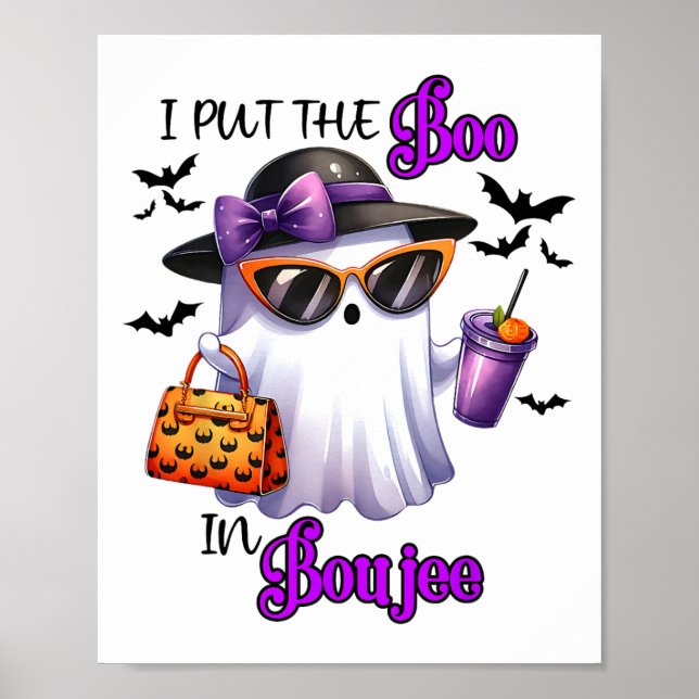 Jag la boon i Boujee Cute Ghost Halloween Spook Poster (Framsidan)
