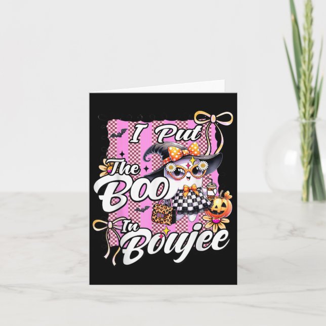 Jag la boon i Boujee Cute Ghost Leopard Hallowed Kort (Framsida)