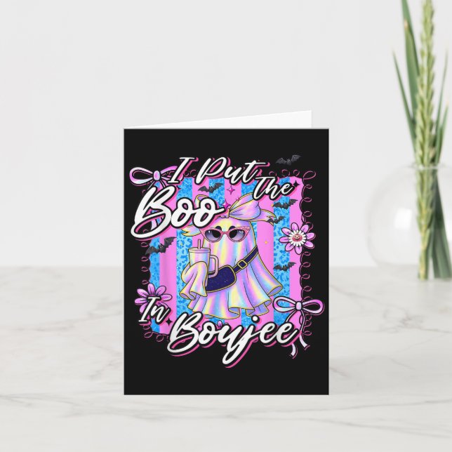 Jag la boon i Boujee Funny Leopard Boujie Ghost Kort (Framsida)