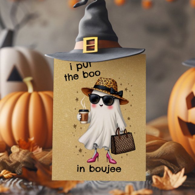 Jag la boon i Boujee Ghost Coquette Halloween Kort (I Put The Boo in Boujee Ghost Coquette Halloween Card)