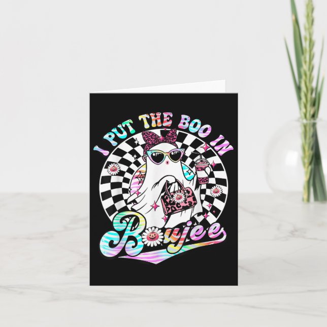 Jag la boon i Boujee Ghost Retro Zebra Leopard Kort (Framsida)