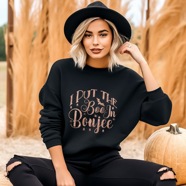 Jag la boon i boujee Glitter Halloween T Shirt (Skapare uppladdad)