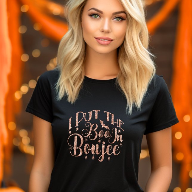 Jag la boon i boujee - guld glitter halloween t shirt (Skapare uppladdad)