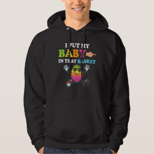 Jag la en Baby i hennes Basket Baby-meddelande Öst Hoodie