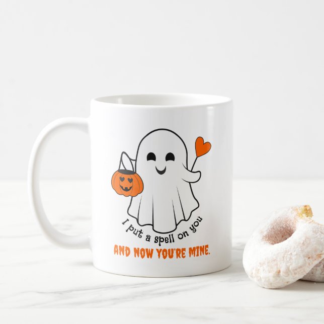 Jag la på dig och nu är du min Halloween Kaffemugg (Med munk)