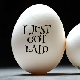 Jag la precis har ägg frimärke stämpel