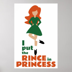 Jag la regnet i Princess Red Hair Irish Dance Poster