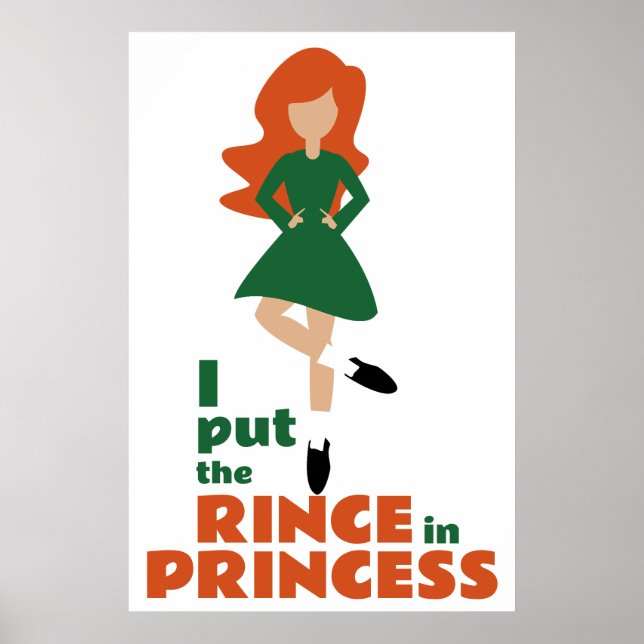 Jag la regnet i Princess | Red Hair Irish Dance Poster (Framsidan)