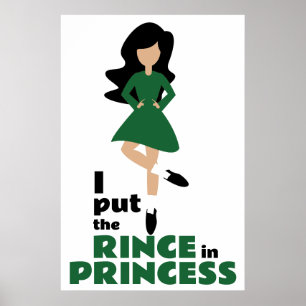 Jag la regnet i prinsessan Black Hair Irish Dance Poster