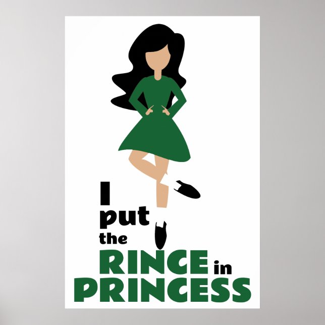 Jag la regnet i prinsessan Black Hair Irish Dance Poster (Framsidan)