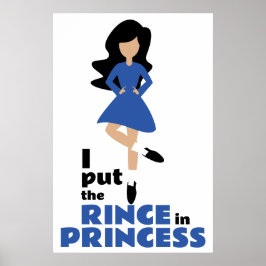 Jag la regnet i prinsessan Black Hair Irish Dance Poster