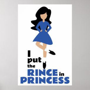 Jag la regnet i prinsessan Black Hair Irish Dance Poster