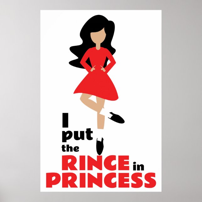 Jag la regnet i prinsessan Black Hair Irish Dance Poster (Framsidan)