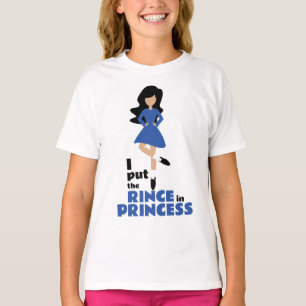 Jag la regnet i prinsessan Black Hair Irish Dance T Shirt