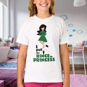 Jag la regnet i prinsessan Black Hair Irish Dance T Shirt