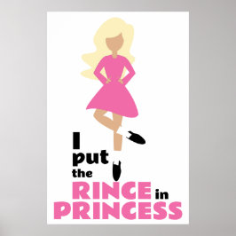 Jag la regnet i prinsessan Blond Hair Irish Dance Poster