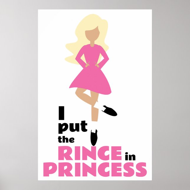Jag la regnet i prinsessan Blond Hair Irish Dance Poster (Framsidan)