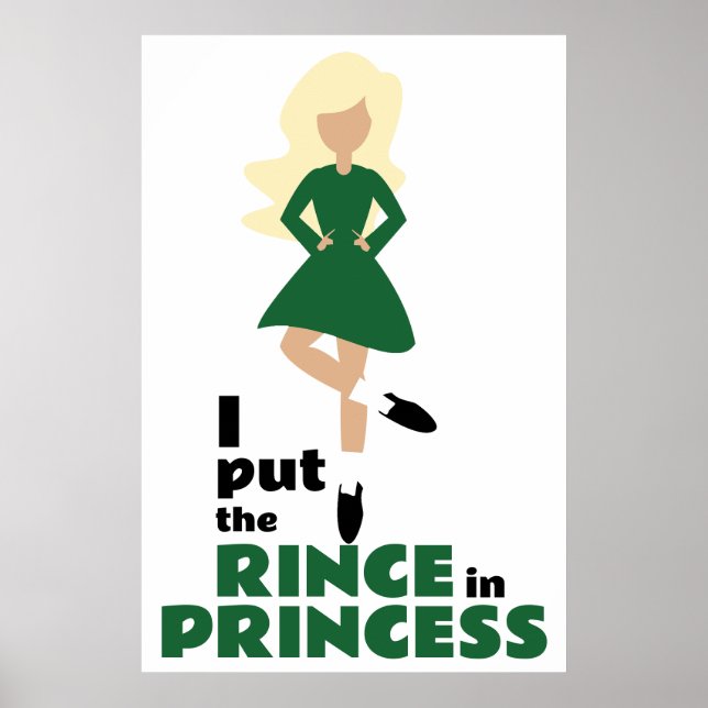 Jag la regnet i prinsessan Blond Hair Irish Dance Poster (Framsidan)