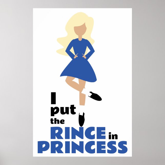 Jag la regnet i prinsessan Blond Hair Irish Dance Poster (Framsidan)