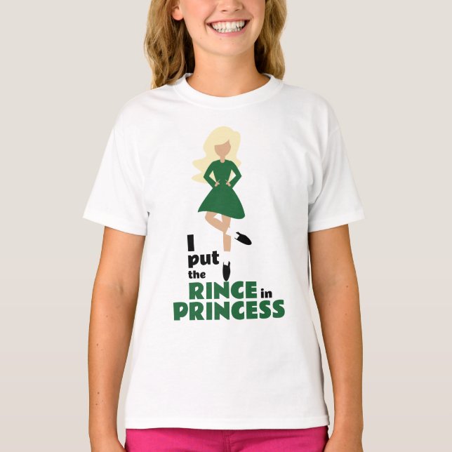 Jag la regnet i prinsessan Blond Hair Irish T Shirt (Framsida)