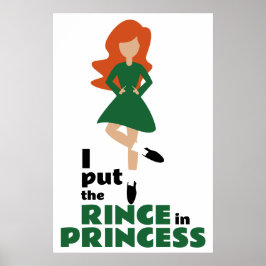 Jag la regnet i prinsessan Brown Hair Irish Dance Poster