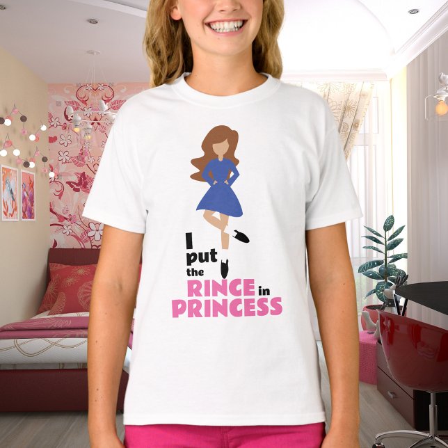 Jag la regnet i prinsessan Brown Hair Irish Dance T Shirt (Skapare uppladdad)