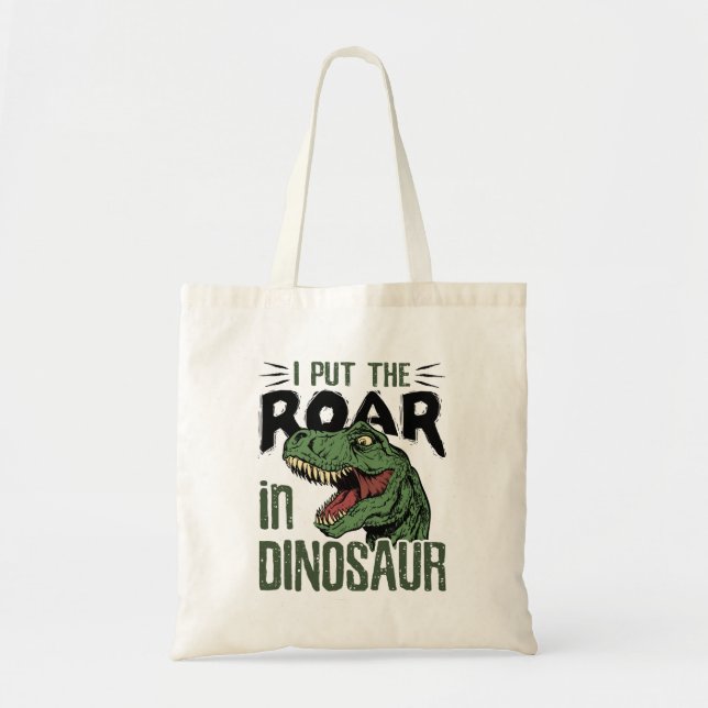 Jag la Roar i Dinosaur Funny Dino Älskare Tygkasse (Framsidan)