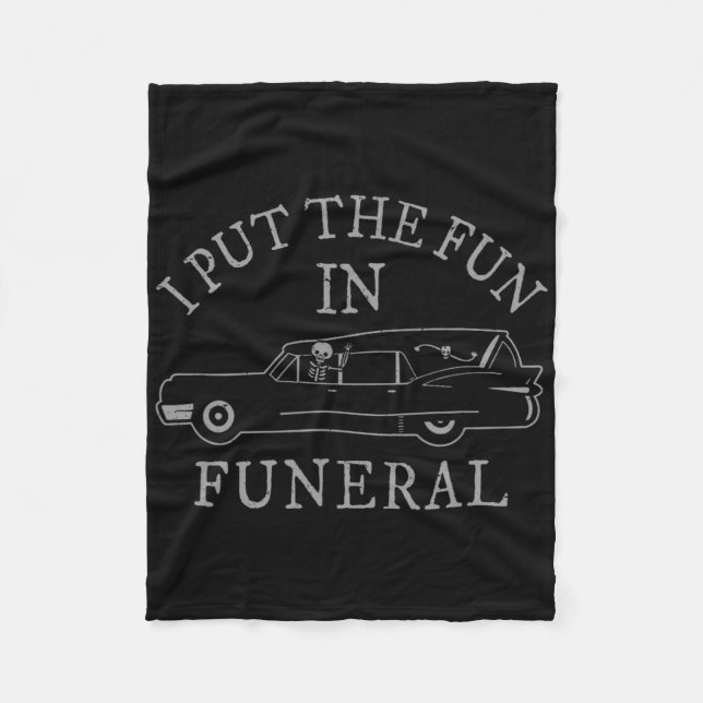 Jag la Roligten i den begravda Hearse Skeleton Fun Fleecefilt (Framsidan)