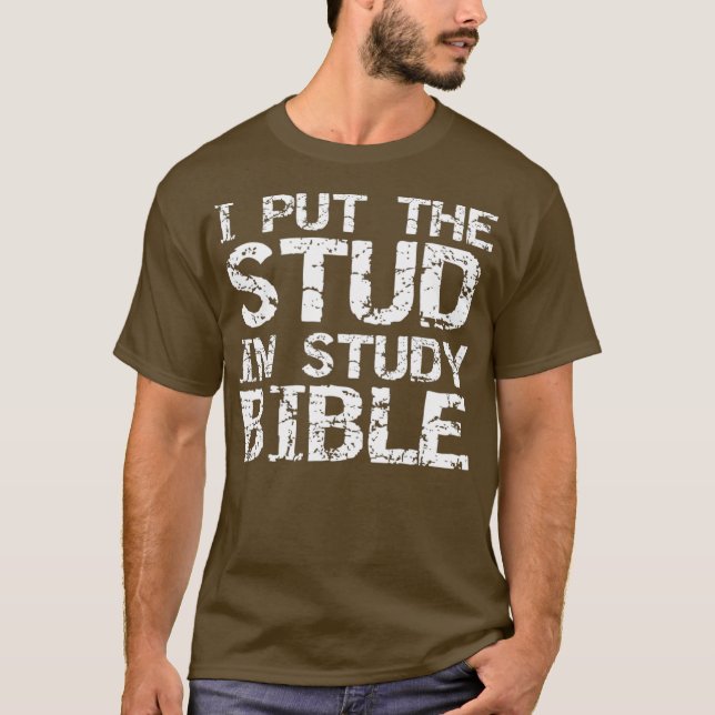 Jag la stud i Study Bible Distress Tee (Framsida)