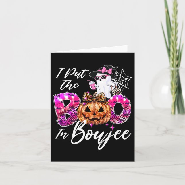 Jag Lade Boo I Boujee Söt Leopard Boujie Spöke  Kort (Framsida)