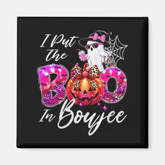 Jag Lade Boo I Boujee Söt Leopard Boujie Spöke  Magnet (Framsidan)